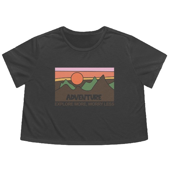 Mountains Nature Adventure Outdoor Flowy Cropped Tees