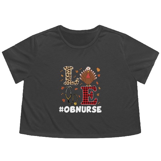 OB Nurse Thanksgiving Costume Flowy Cropped Tees