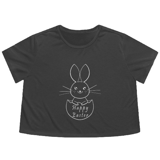 happy Easter bunny Flowy Cropped Tees