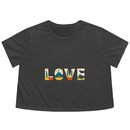 Nature's Love Words: Eco-Friendly Design Flowy Cropped Tees