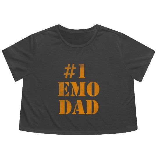 #1 emo dad number one Flowy Cropped Tees