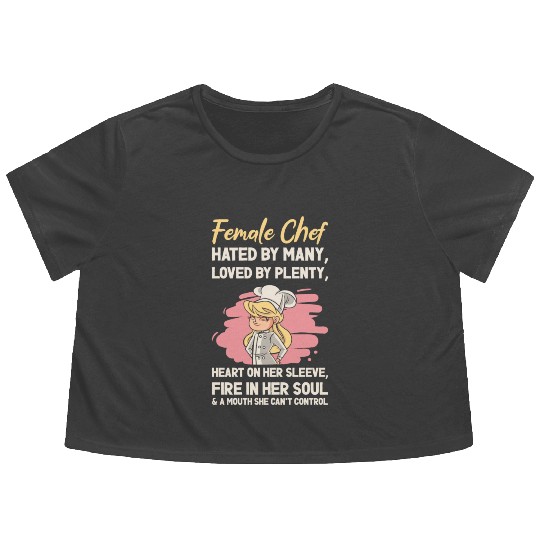 Female Chef Cooking Meals Food Lover Flowy Cropped Tees