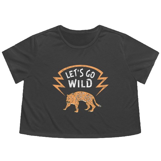 Wildlife Jaguar Wild Animal Lover Flowy Cropped Tees