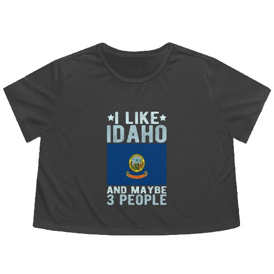Idaho Flag US State Flowy Cropped Tees