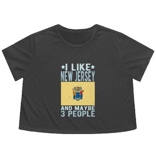 New Jersey Flag US State Flowy Cropped Tees