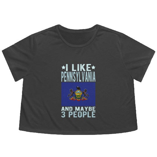 Pennsylvania Flag US State Flowy Cropped Tees