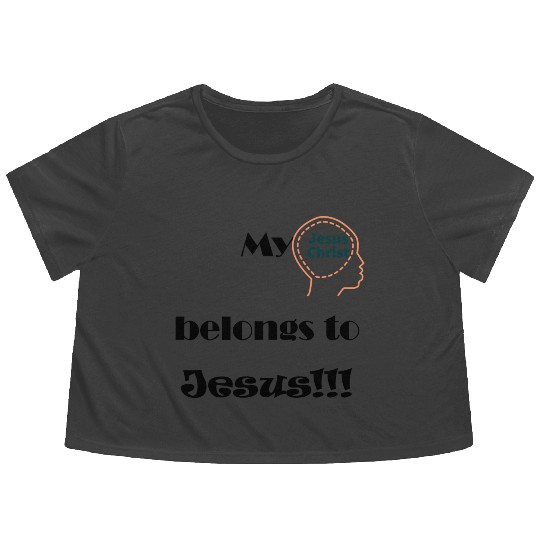 My mind belong to Jesus Flowy Cropped Tees
