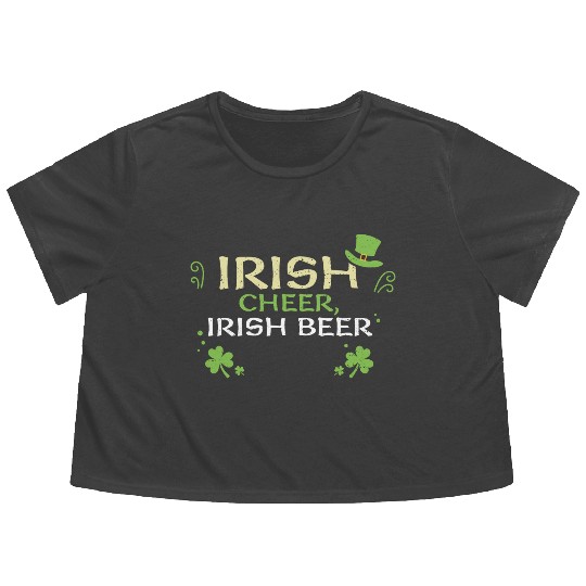 Irish cheer, Irish beer Flowy Cropped Tees