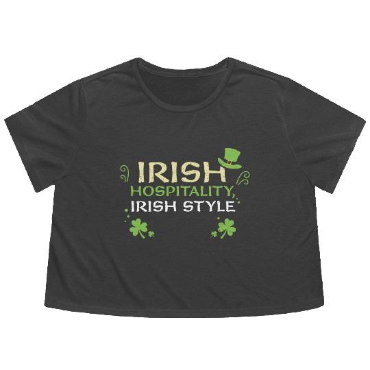 Irish hospitality, Irish style Flowy Cropped Tees