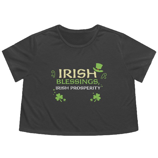Irish blessings, Irish prosperity Flowy Cropped Tees
