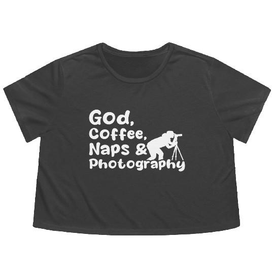 God, Coffee, Naps & Photography Flowy Cropped Tees