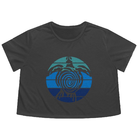 Earth Day, Sea Turtle, Clean the Ocean Flowy Cropped Tees