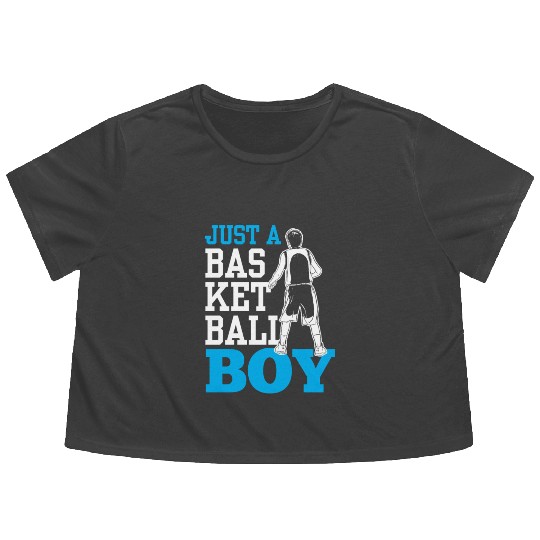 Just A Basketball Boy Player Team Coach Match Flowy Cropped Tees