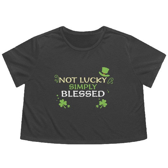 Not Lucky Simply Blessed Flowy Cropped Tees