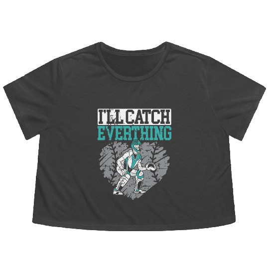 Baseball Lover Baseball Player Baseball Catcher Flowy Cropped Tees