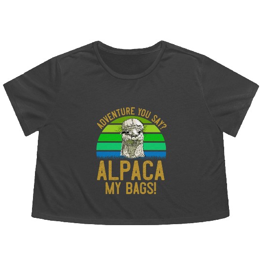Alpaca my Bags Mountaineer funny Hiking Flowy Cropped Tees