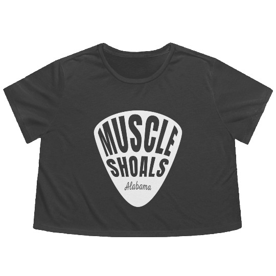 Muscle Shoals Albm Guitar Pick Music Recording Flowy Cropped Tees