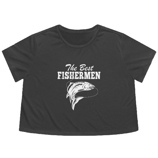 The Best Fishermen Fishing Lover Flowy Cropped Tees
