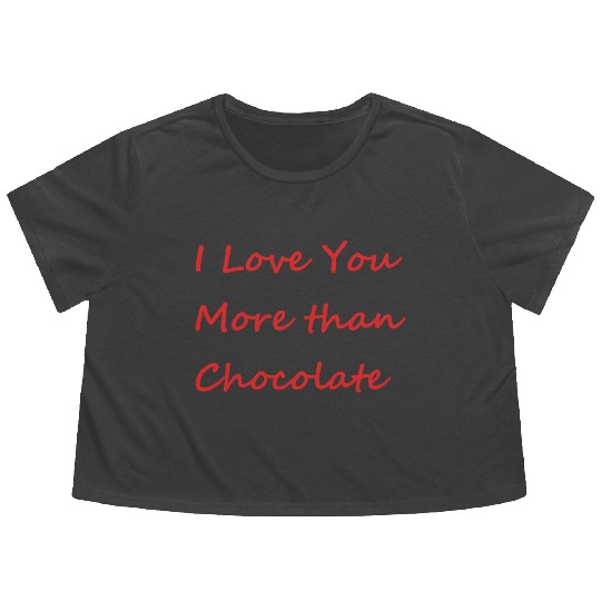 I Love You More than Chocolate red Flowy Cropped Tees