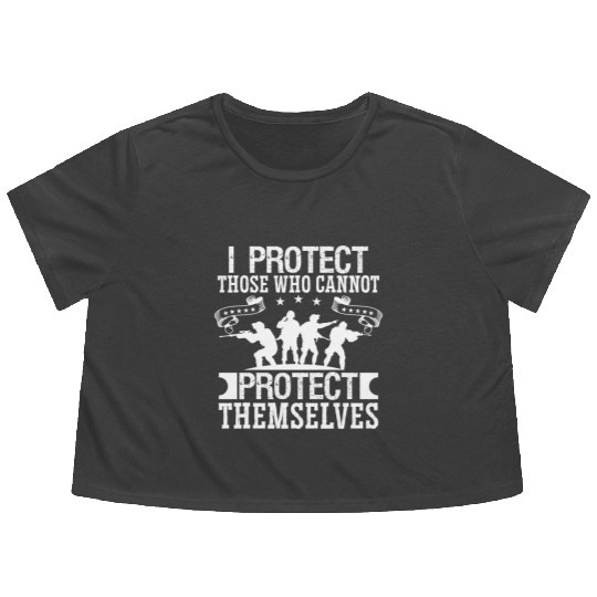Soldier i protect those who cannot military army Flowy Cropped Tees