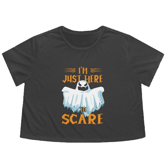 Halloween Paranormal Ghost Hunters Horror Fans Flowy Cropped Tees