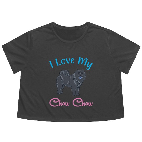Chow Chow Owner Pet Puppy I Love My Chow Chow Flowy Cropped Tees
