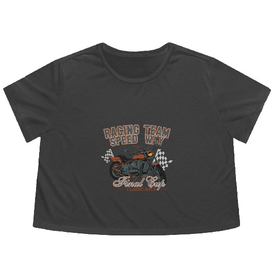 MOTORCYCLE, RACING TEAM SPEED WAY Flowy Cropped Tees