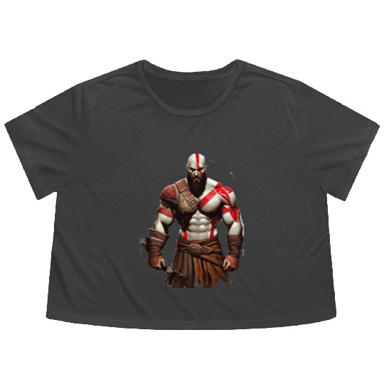iconic Kratos, the God of War Flowy Cropped Tees