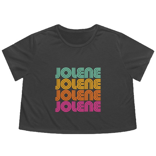 Jolene Retro Vintage 70s 80s Rainbow Pink Song Sun Flowy Cropped Tees