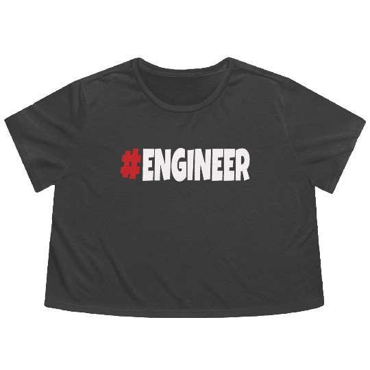 #engineer red&white Flowy Cropped Tees