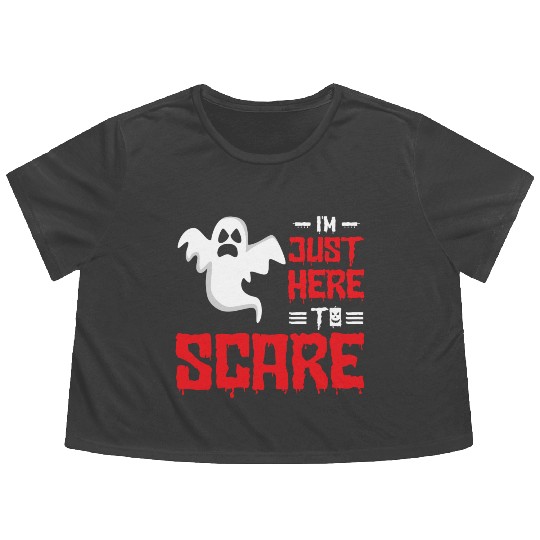 Halloween Paranormal Ghost Hunters Horror Fans Flowy Cropped Tees