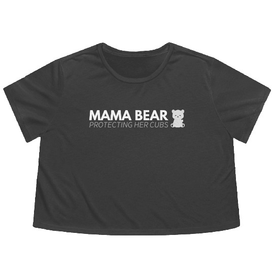 Mama Bear protecting her cubs Flowy Cropped Tees
