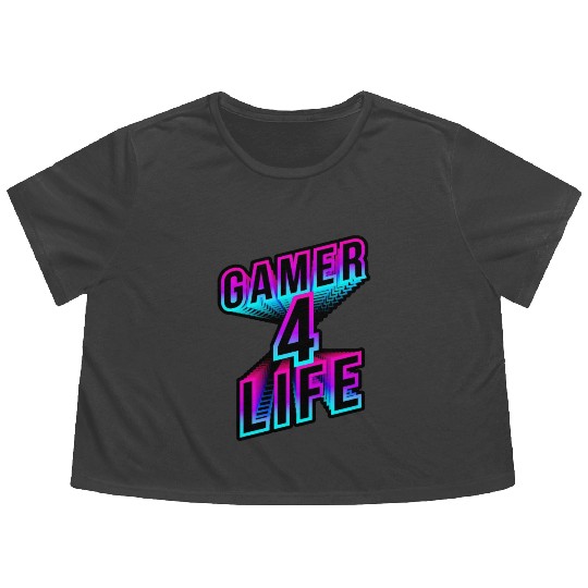 Gamer 4 Life - Gamer for life Flowy Cropped Tees