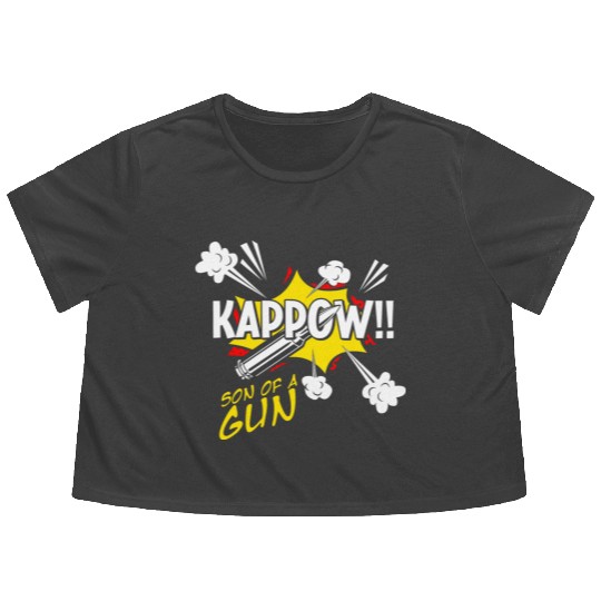 Kappow Bullets Gun Explosion Big Bang Aesthetic Flowy Cropped Tees