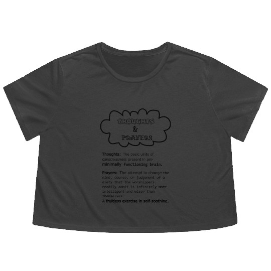 Thoughts and Prayers BLK Flowy Cropped Tees