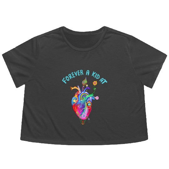 Forever A Kid At Heart Flowy Cropped Tees