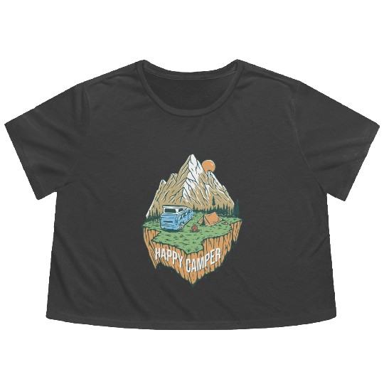 Happy Camper Explore The Nature Flowy Cropped Tees