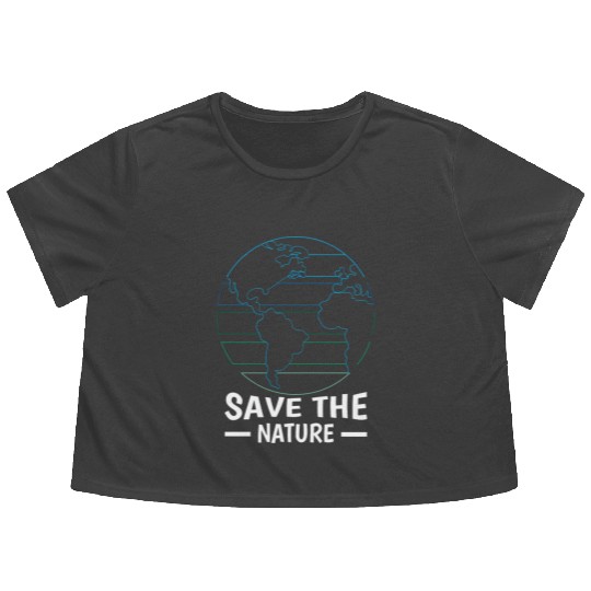 Minimalist Save Nature Oceans Day Earth Day Flowy Cropped Tees