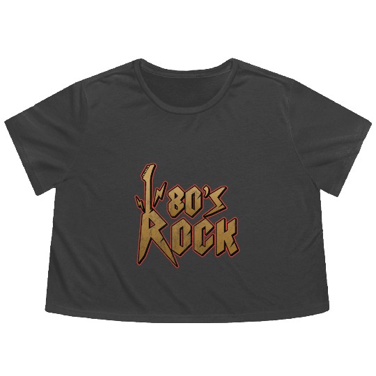 80s Rock Music Genre Eighties Vibe Retro Musician Flowy Cropped Tees