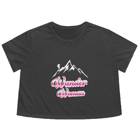Wanderwoman Hiker Mountaineer Wanderlust Flowy Cropped Tees