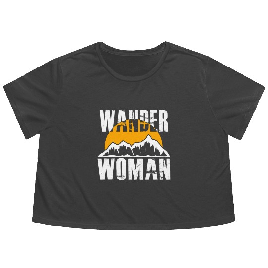 Wanderwoman Mountaineering Hiking Women Flowy Cropped Tees