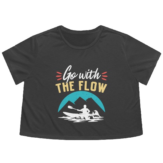 Go With The Flow Kayaking Paddle Flowy Cropped Tees