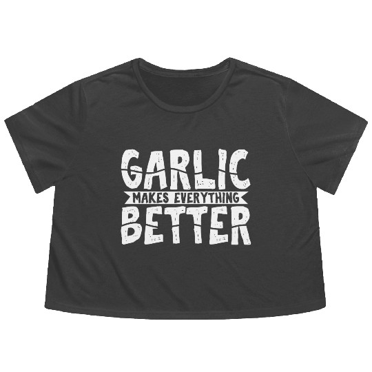 Garlic Garlic Lover Cooking Flowy Cropped Tees