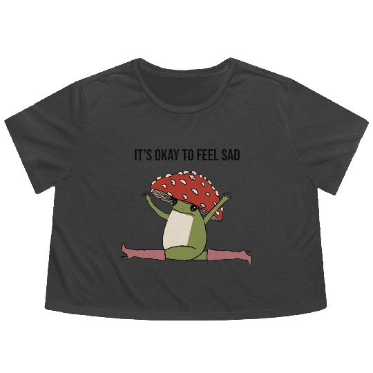 it's okay to feel sad Flowy Cropped Tees