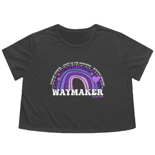 Waymaker Promise Keeper Miracle Worker - Jesus Flowy Cropped Tees