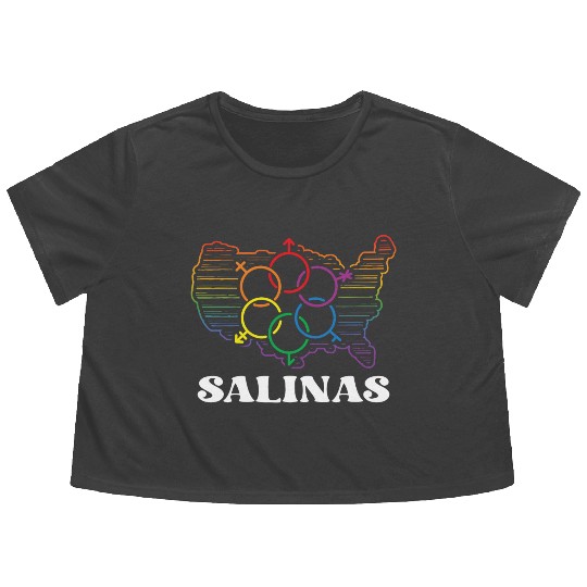 Salinas Pride Month Pride Flag LGBT Community LGBT Flowy Cropped Tees