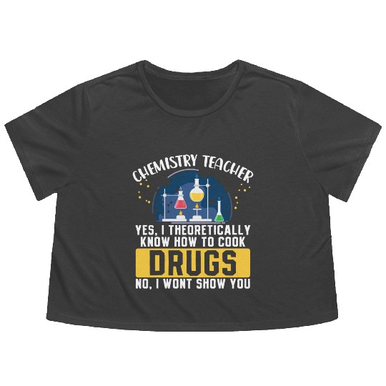 Chemistry Teacher Science Periodic Table Flowy Cropped Tees