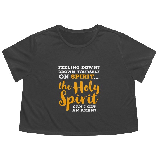 the Holy Spirit CAN I GET AN AMEN? Flowy Cropped Tees