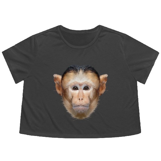 Capuchin Monkey Face Flowy Cropped Tees