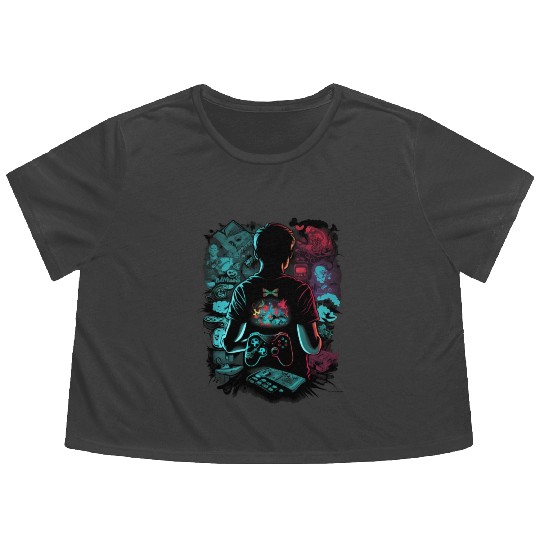 Game lover Flowy Cropped Tees